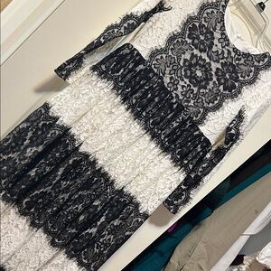 Dainty Jewells Black and White Floral Dress